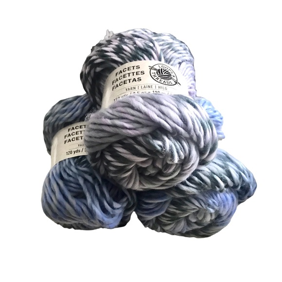 3 Skeins Loops & Threads Yarn Facets 2 Pacific Opal 1 Violet Opal Bulky Roving - Picture 9 of 11
